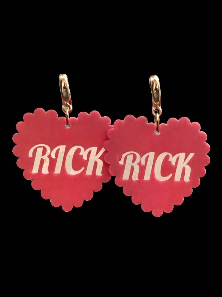 Boucles d'oreilles cœur Rick Springfield pour la vente par KBR By Donna
