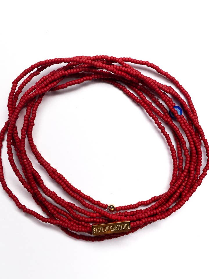 Brick Red Intention Wrap Bracelet for wholesale by State of Gratitude