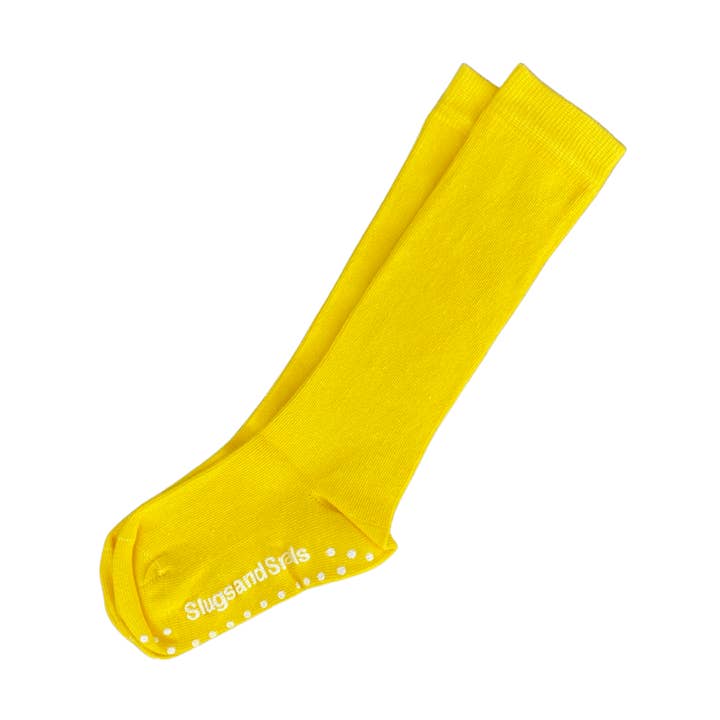 Chaussettes à genoux Block Colour, arc-en-ciel, jaune vif pour la vente par Slugs & Snails