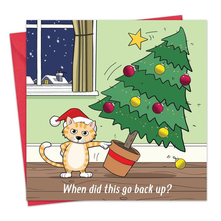 Cat Antics - Cartão de Natal de Gato Engraçado por atacado de Twizler Ltd