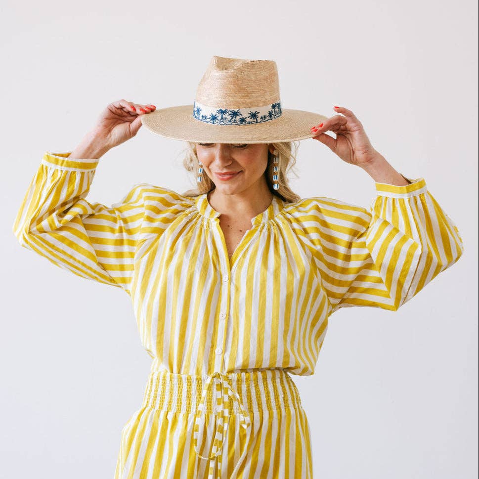 Sunshine Tienda - Wholesale Straw Hat - Women's - Tropical Toile Palm Hat2