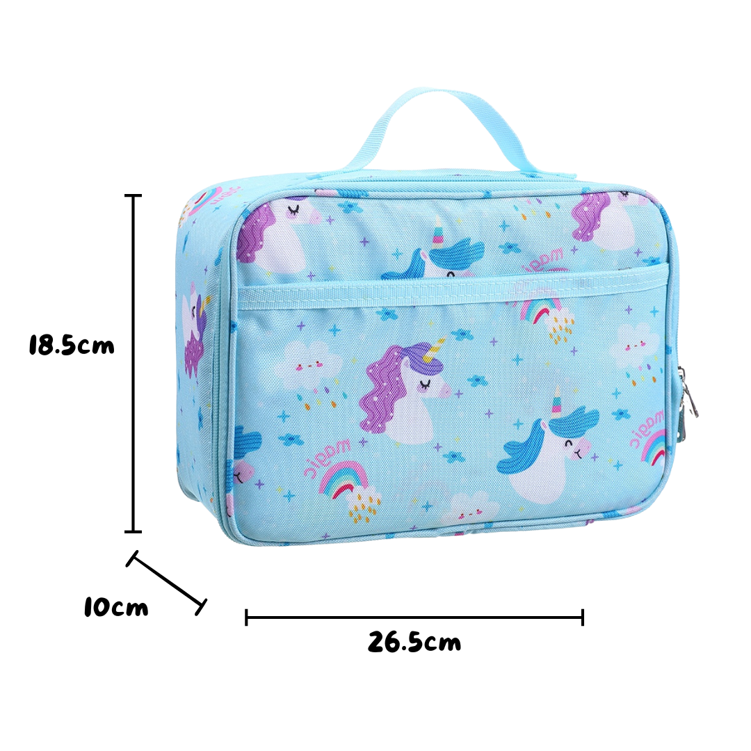 Mum Made Yum - Wholesale Lunch bag/box – Kids - Insulated Lunch Cooler Carry Bag – Blue Unicorn1