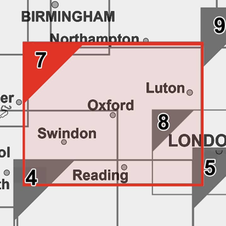 Map Marketing Limited – Engroshandel Kort – Berkshire, Buckinghamshire og Oxfordshire Postnummer Kort