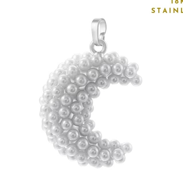 Silver Pearl Moon Charm Jewellery Charms for wholesale by Coco Luna Collection