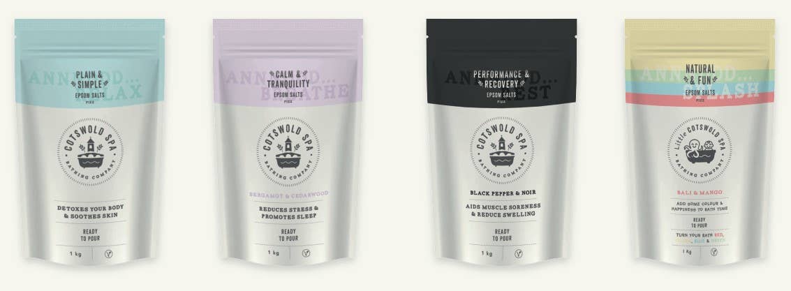 Cotswold Spa Bathing Company - Wholesale Bath Salts - Performance & Recovery 1kg Luxury Epsom Salts with Noir3