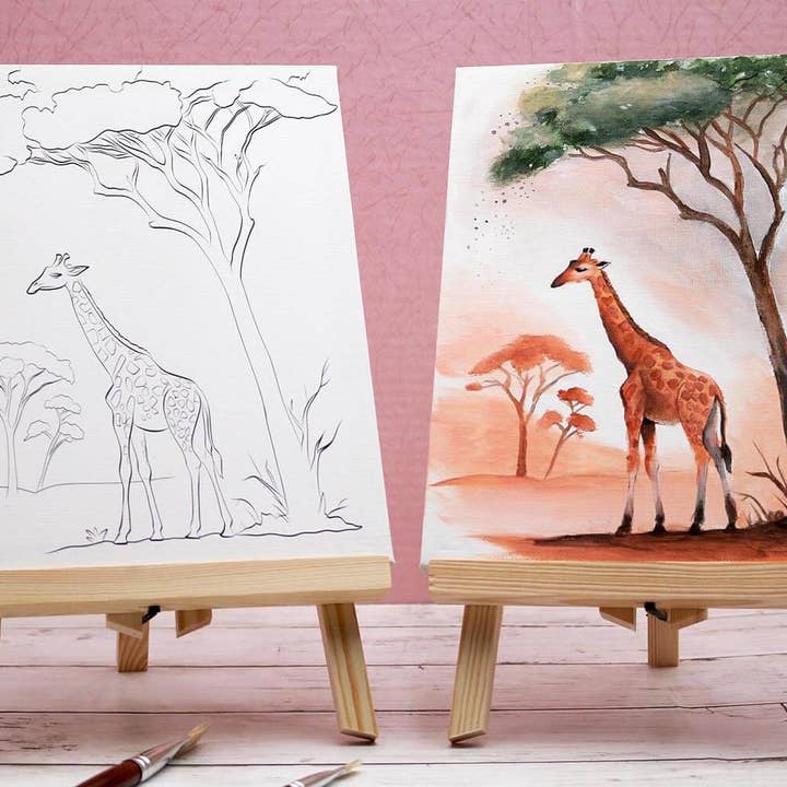 The Artist's Nest - Wholesale Art Set - Kids & Baby - Guided Pre-drawn Canvas Set - Vistas Vol. 1