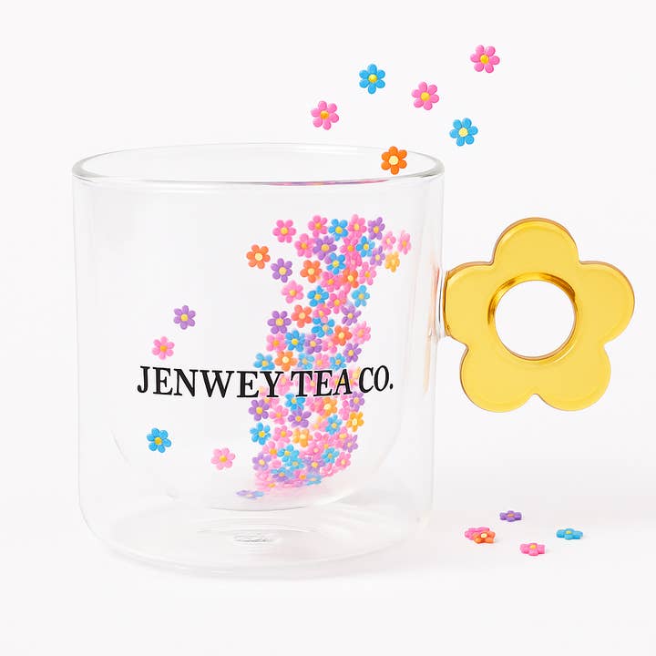JTe’ FLOWER POWER doppelwandiges Teeglas für den Großhandel von J TEA *a Jenwey Tea Company*