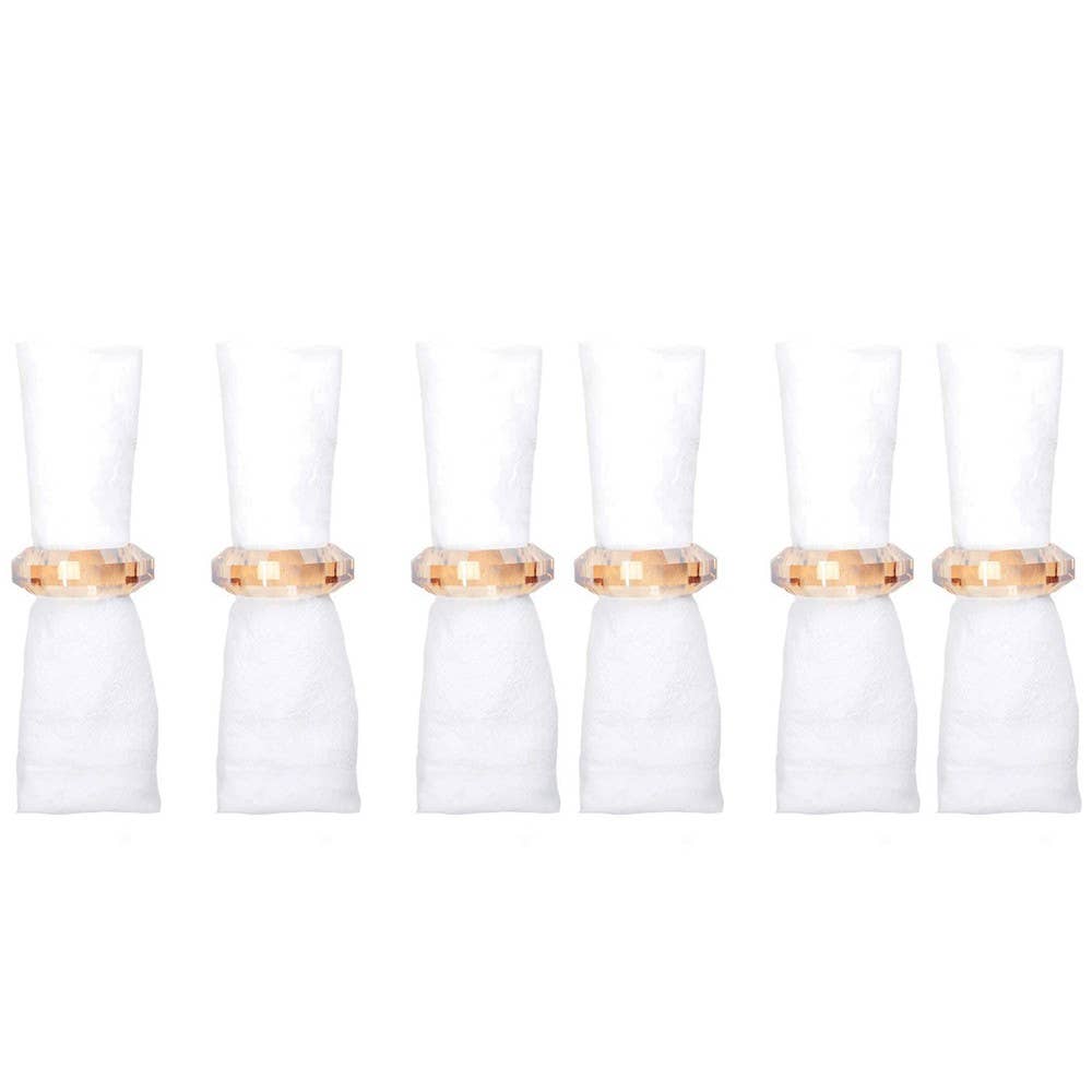 AULICA - Wholesale Napkin Ring - Set of 6 amber crystal napkin rings0