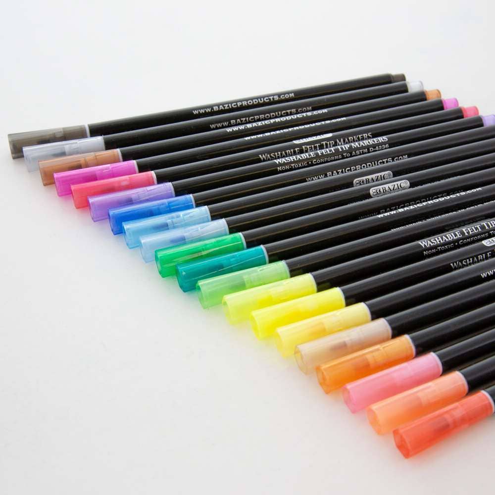 Luna Office Supply -  Everyday Essential - Wholesale Marker - Felt Tip Washable Markers 20 Colors1