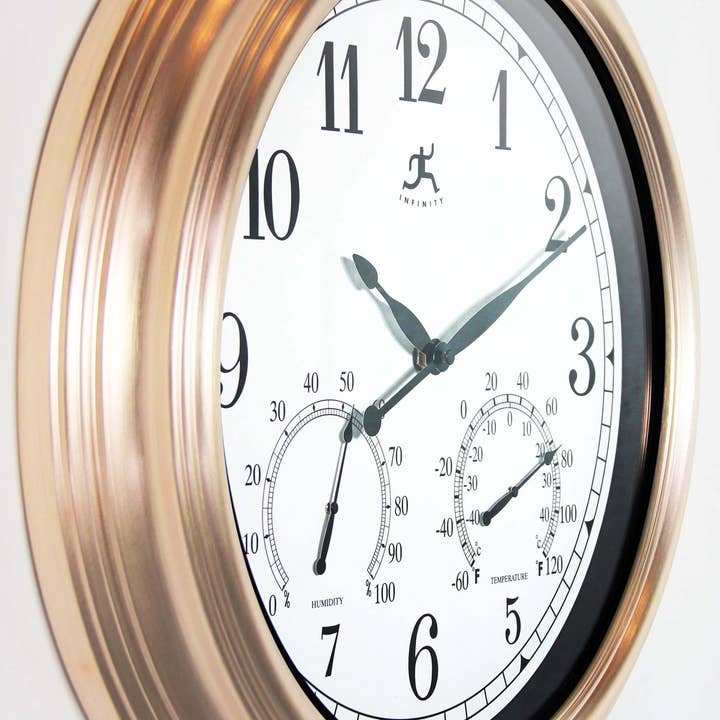Infinity Instruments - Wholesale Wall Clock - Outdoor Round Copper Wall Clock 18.5 Inch