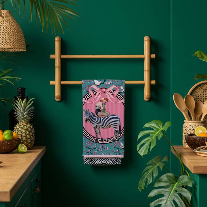 Queen K - Wholesale Tea towel - Gigi Cherry Blossom Linen Tea Towel4