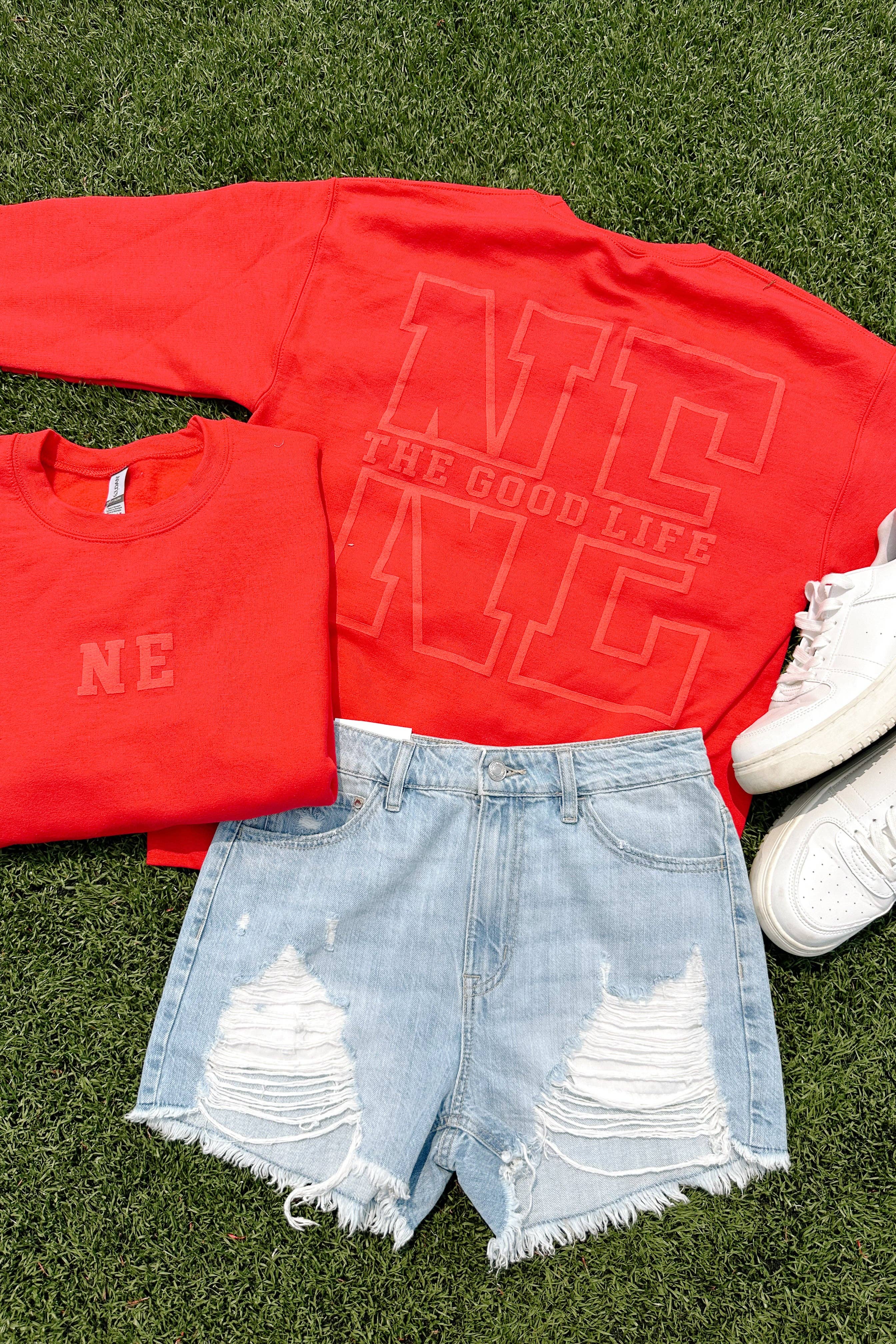 NE Crewneck Sweatshirt - Red for wholesale on Faire3