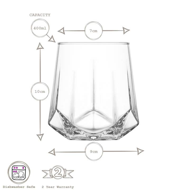 Rinkit Pty Ltd - Wholesale Cocktail/liquor glass - 400ml Valeria Whiskey Glass - By LAV3