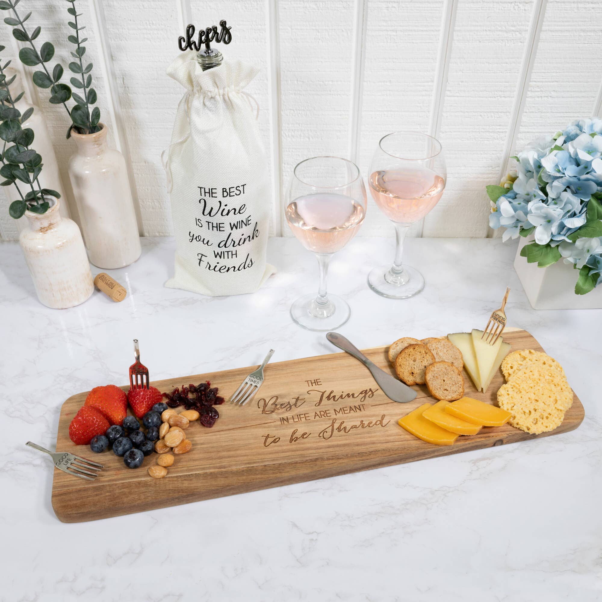 Pavilion - Wholesale Cheese Board - Best Things  - 21" Acacia Cheese/Bread Board Set2