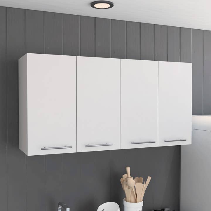 Armário de parede para cozinha 120 cm com suporte para pratos por atacado de TuHome Concept