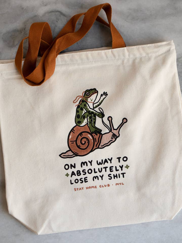 Lose my Shit Big Zip Tote | Huge Zippered Canvas Tote for wholesale by Stay Home Club