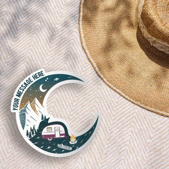 Sentinel Supply - Wholesale Sticker - RV Moon Custom Stickers - Camping Name Drop Decals