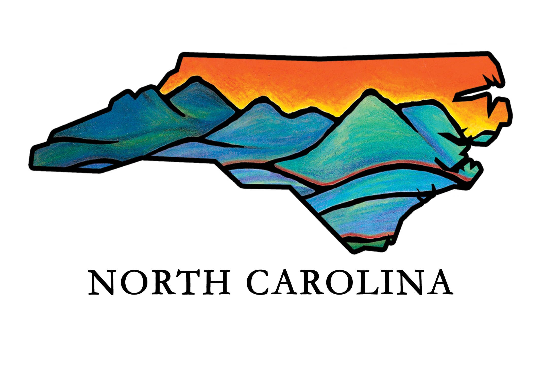 Sarah Angst Art - Wholesale Postcard - Custom Name Dropped State Postcards - Pack of 10017