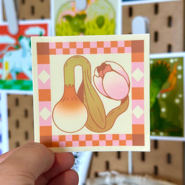 Tulip Quilt Square Sticker for wholesale by Odd Hare Goods