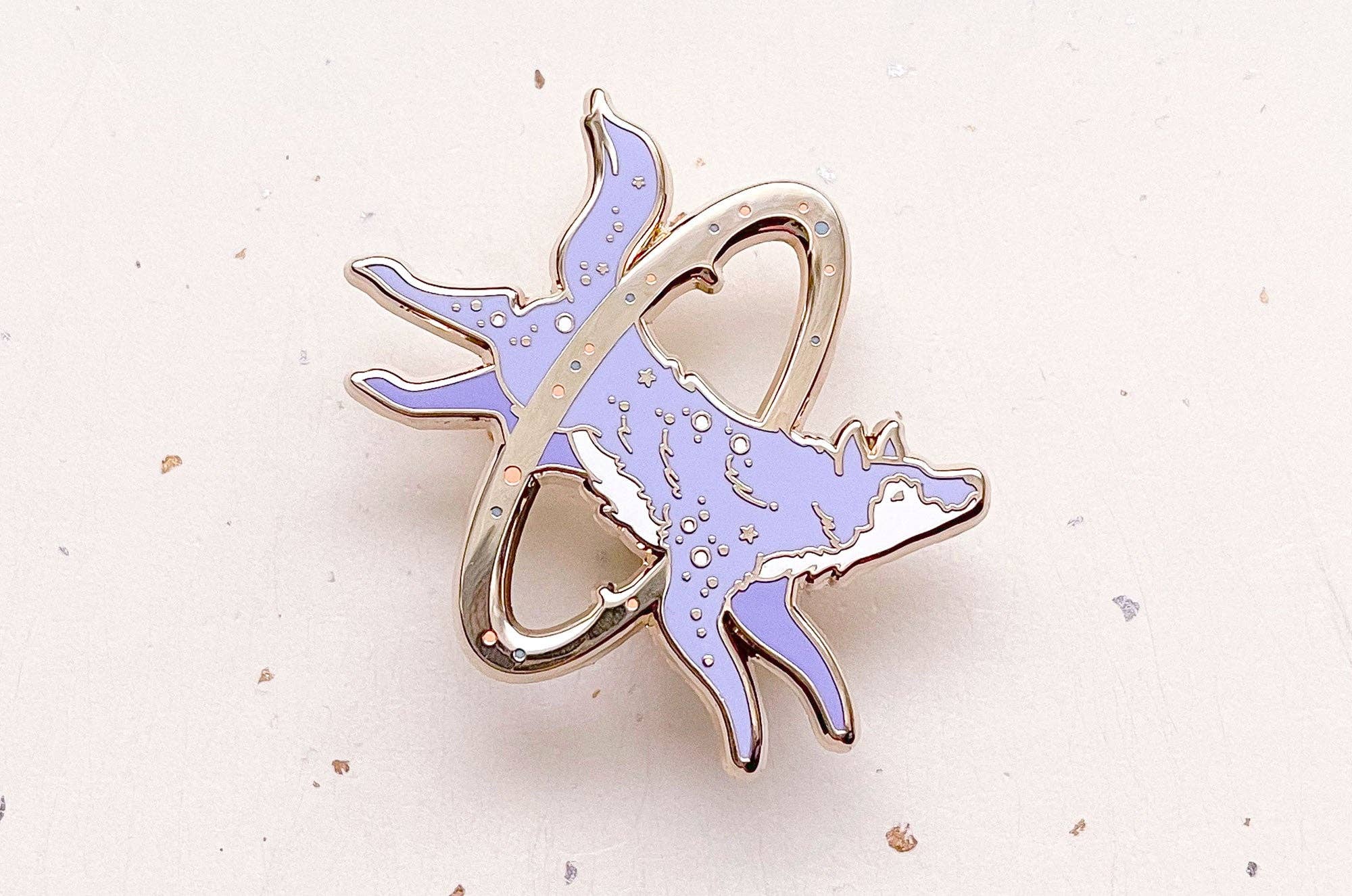 Alum and Ink - Wholesale Lapel Pin/Button - Cosmic Wolf Enamel Pin8