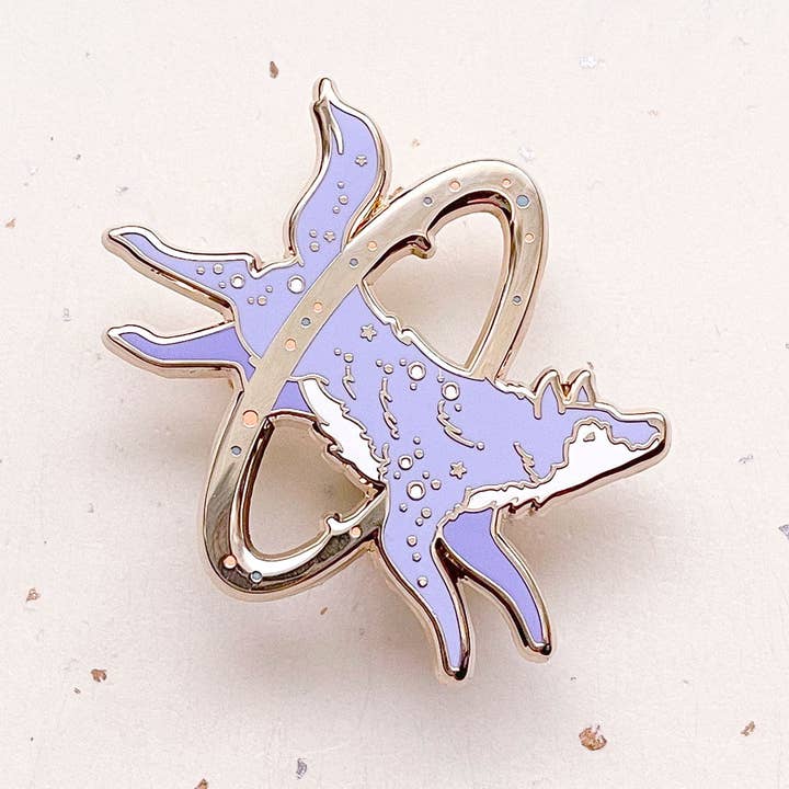 Alum and Ink - Wholesale Lapel Pin/Button - Cosmic Wolf Enamel Pin8