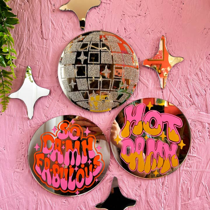 Printed Weird - Wholesale Wall Mirror - Sparkly Stars Mirror Set