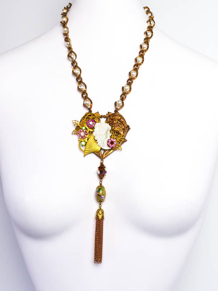 Jewelry, Handmade Necklace-Flower Fairy-MOP-OOAK-USA for wholesale by A Silk Purse