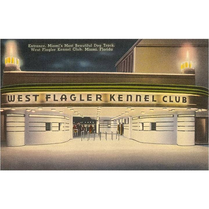 Art Print FL-520 West Flagler Kennel Club, Miami, Florida for wholesale by Found Image Press