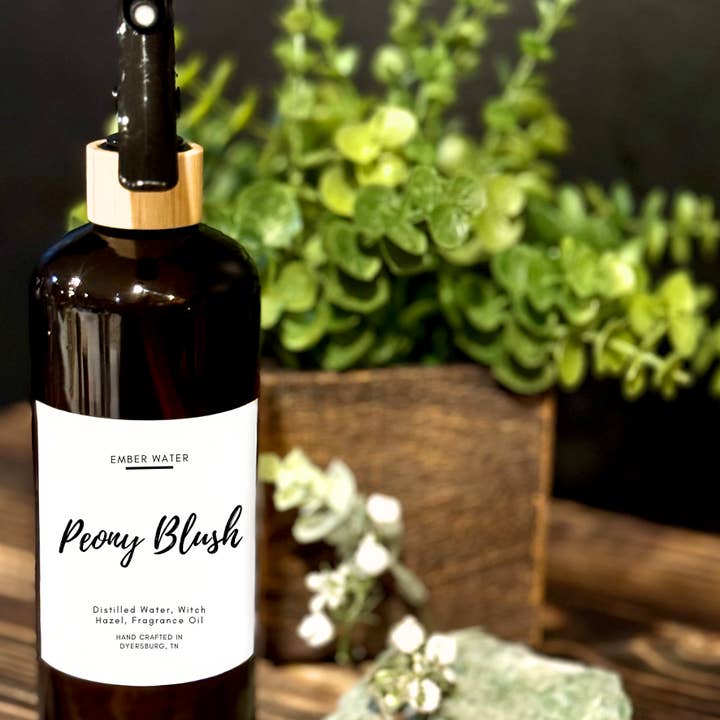 Peony Blush Room + Linen Spray for wholesale by Ember Water