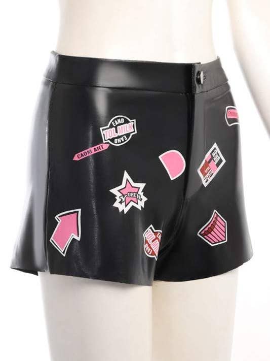 BLACK faux leather mini shorts for wholesale on Faire5