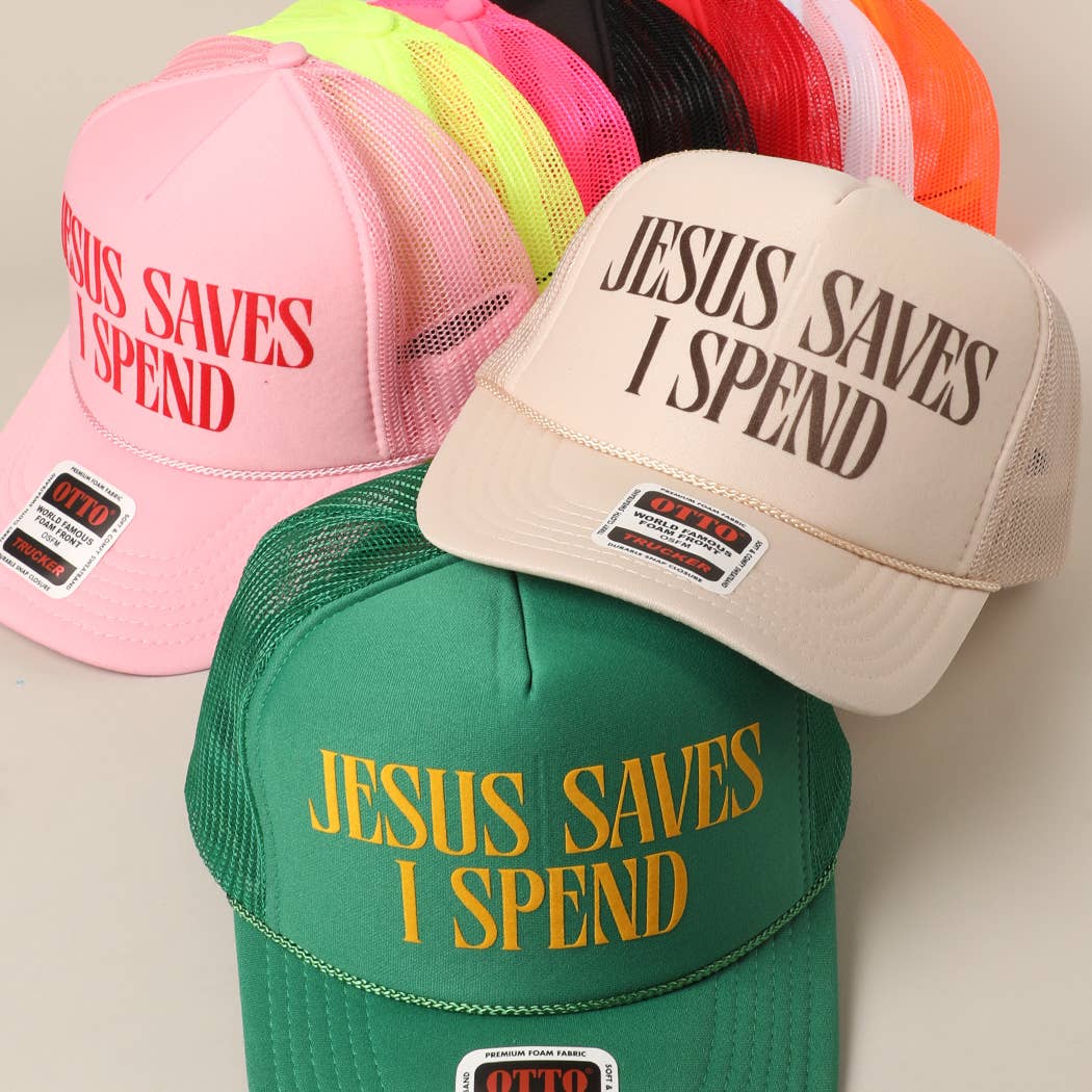 Fashion City - Vente Casquette de camionneur – unisexe - Casquette Trucker à Maille Arrière "JESUS SAUVE JE DÉPENSE"31