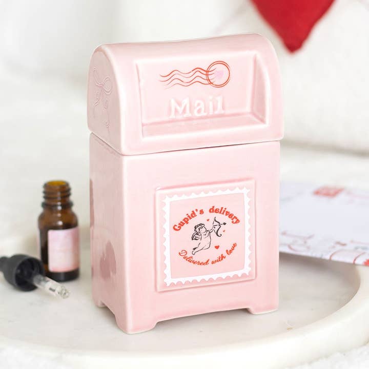 Cupid's Delivery Valentine Postbox Oil Burner for wholesale by WONDER IMPORTS AUSTRALIA