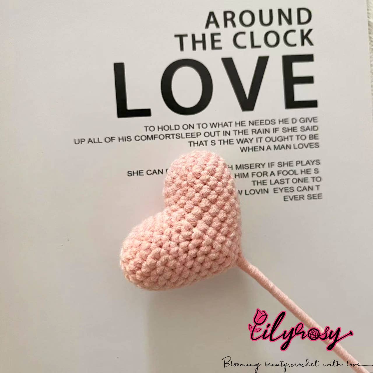 Lilyrosy（Duty free) – Flores artificiais por atacado – Lilyrosy Coração em Crochê, Presentes Artesanais8