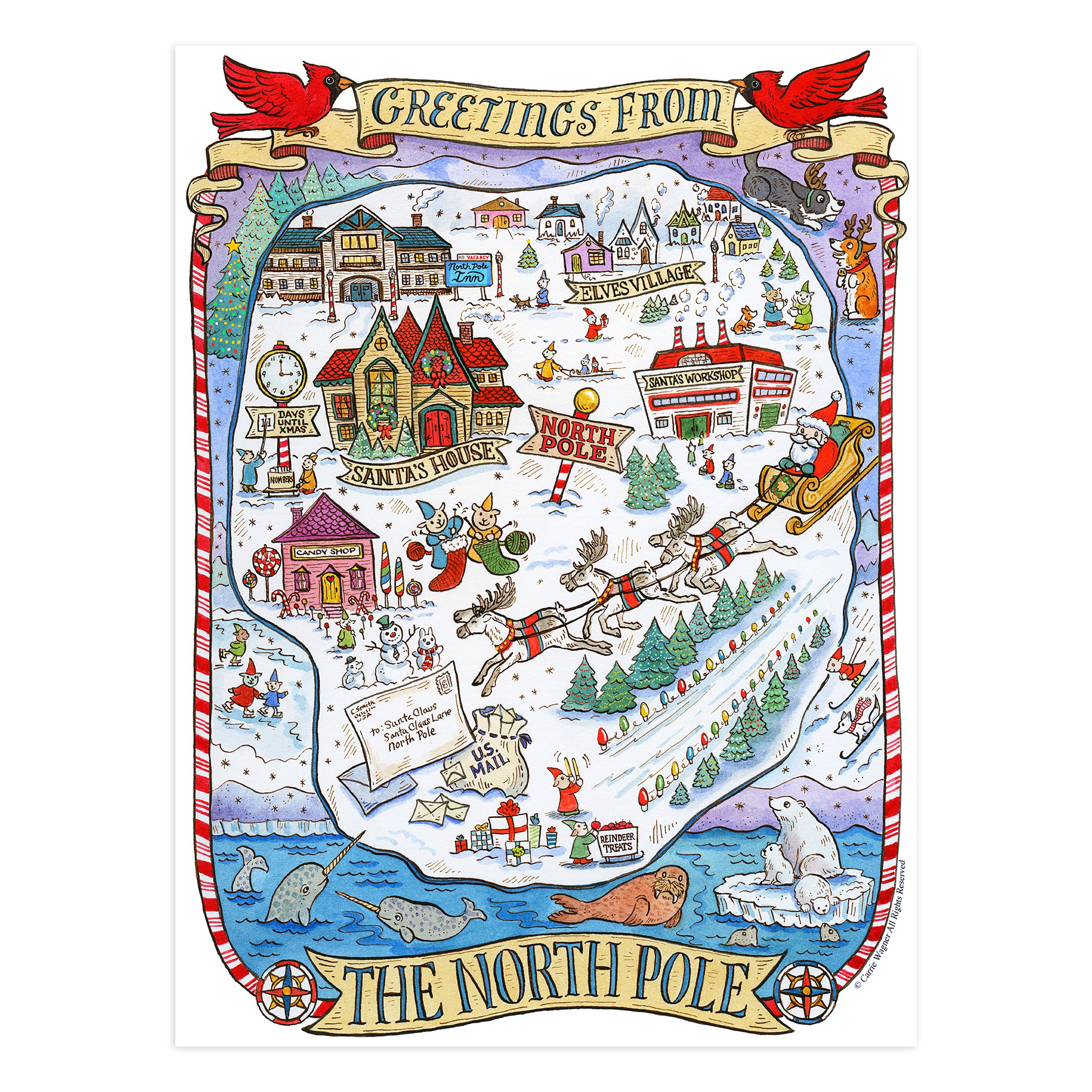 TF Publishing - Paper Goods - Wholesale Puzzle - Adult - 1000 Piece Greetings From The North Pole Christmas Jigsaw4
