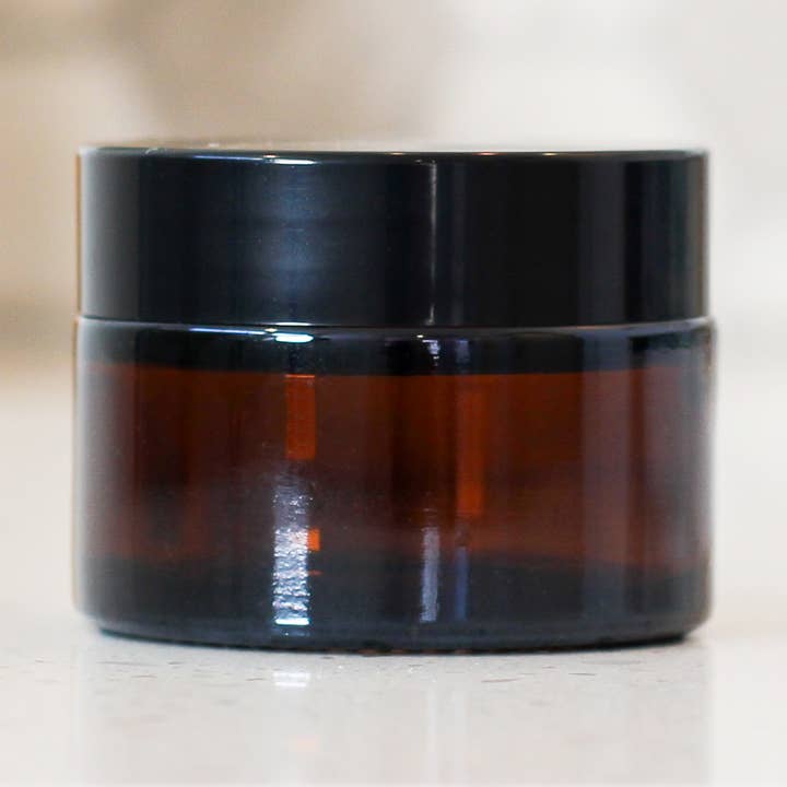 1oz Amber Glass Jar for wholesale by Matrix Aromatherapy