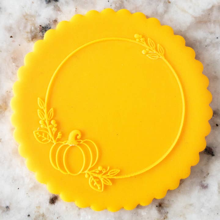 Halloween Pumpkin Wreath POPup Embosser Cookie Biscuit Stamp Halloween for wholesale by Cut Bake Stamp