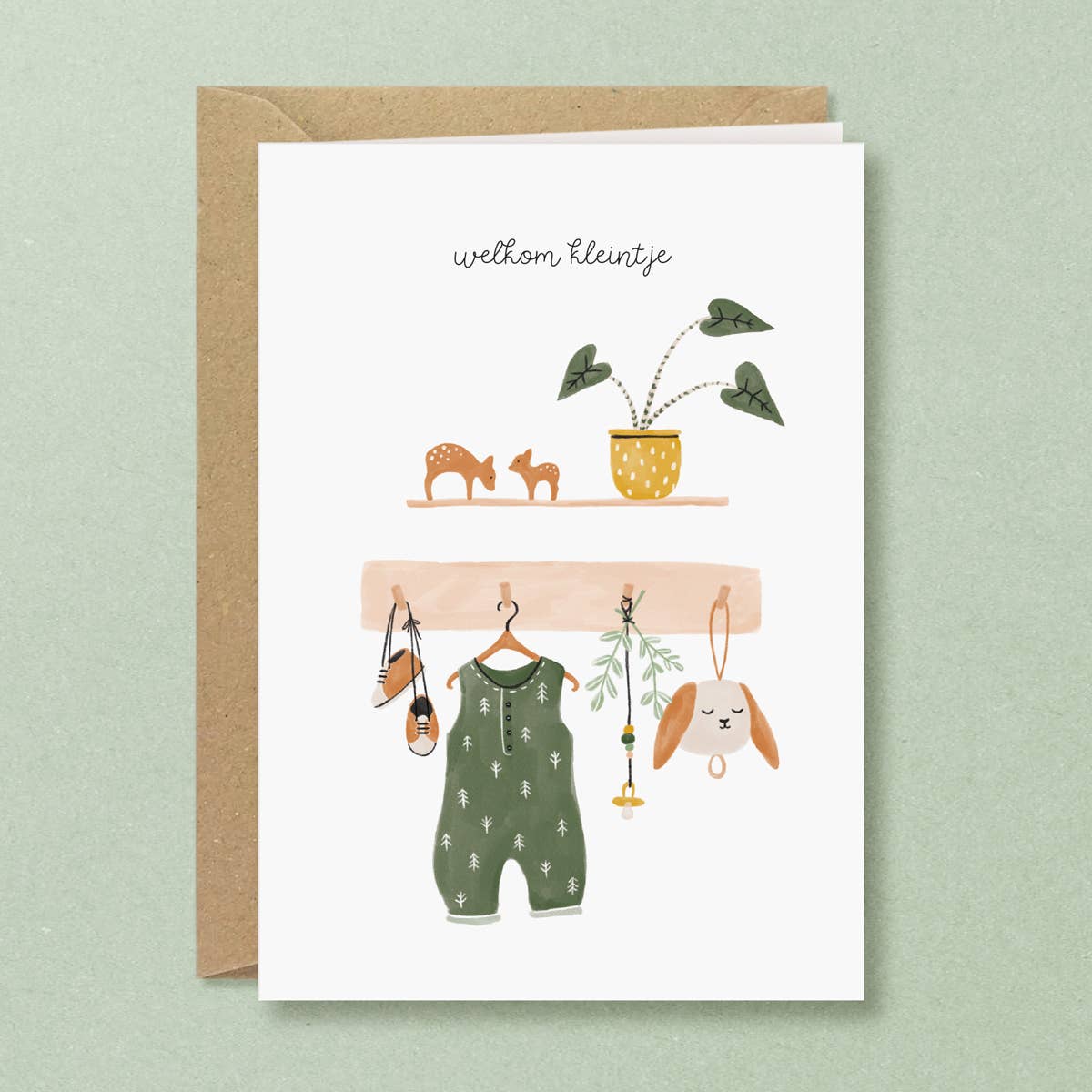 Studio Kuukeluus - Wholesale Baby Card - Romper New Baby Greeting Card2