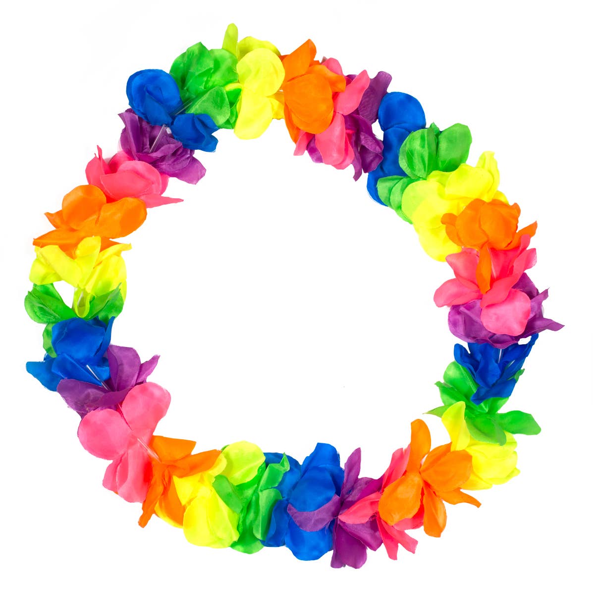 Multi Colors Hawaiian Flower Lei Rainbow - 9.5 cm for wholesale on Faire0