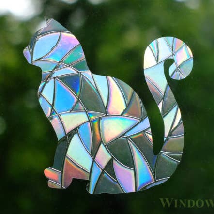Window Gems - Wholesale Suncatcher - Cat Window Clings - Prismatic Bird Strike Prevention Decals0