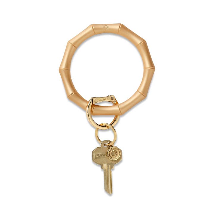 Oventure - Wholesale Keychain Bracelet - Silicone Big O® Key Ring - Gold Rush Bamboo