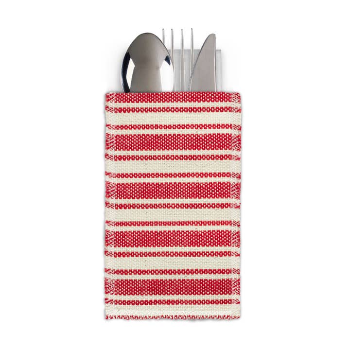 Red Cotton Stripe - Set of 8 for wholesale by Cutlery Couture