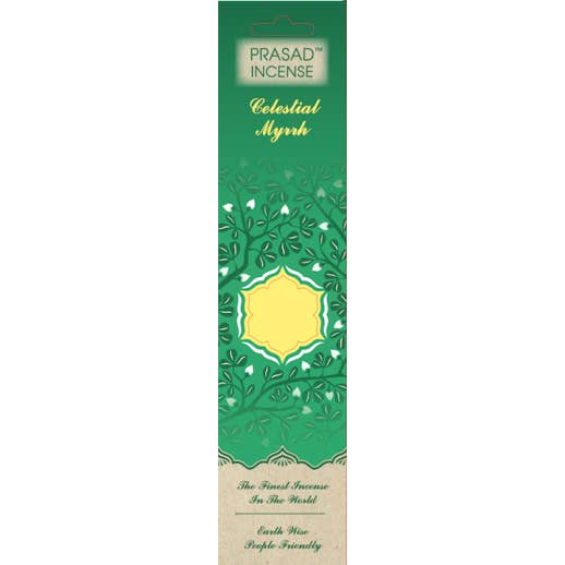 Prasad Celestial Myrrh Incense (10 Sticks/10 Grams) for wholesale by Prasad Gifts