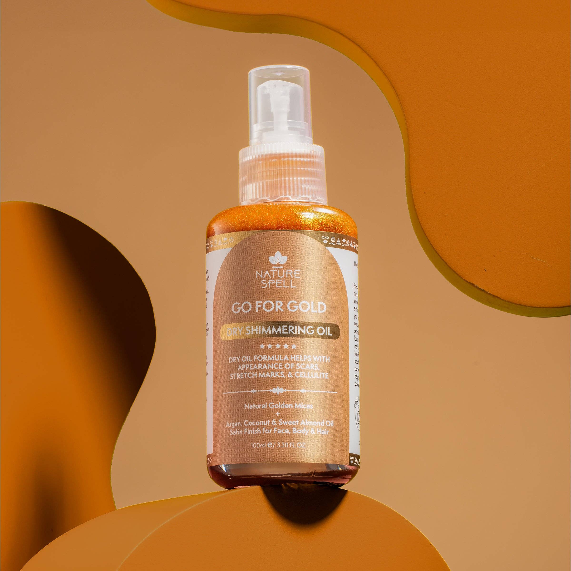 Nature Spell - Vendita all'ingrosso Olio bagno/corpo - Nature Spell Go for Gold Olio Secco Effetto Scintillante Dorato5