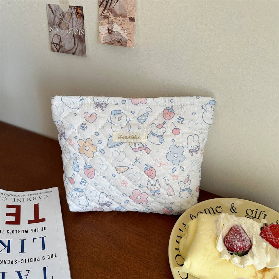 Funkyrel® Atzbranding Limited – wholesale Make-up/cosmetic bag – Cosbai - Quilted Pink Makeup Bag0