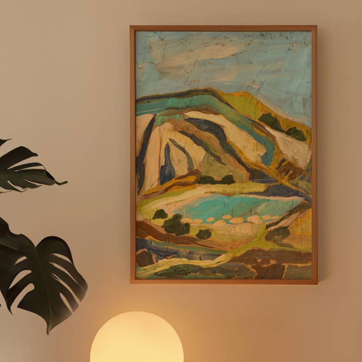 California Neutral Pastel Minimalist Landscape Print for wholesale by El Baker Art