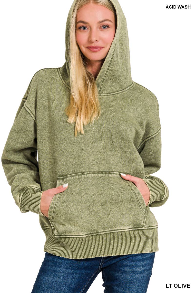 Vanilla Monkey – Hoodie – Mulher por atacado – Moletom com capuz de bolso canguru com lavagem ácido de lã12