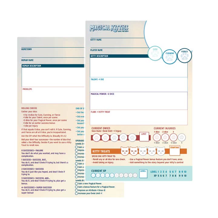 Atlas Games - Wholesale Board Game - Magical Kitties Save the Day: Character Sheets Pad1