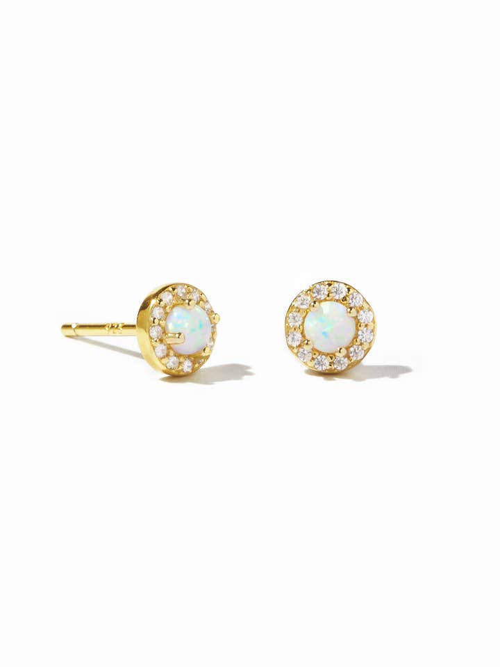 Tachuelas Opal Halo para venta al por mayor de Sami Jewels