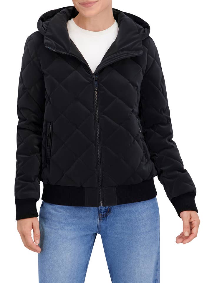 Blouson Bomber Matelassé en Carbone pour la vente par Ookie & Lala / O&L