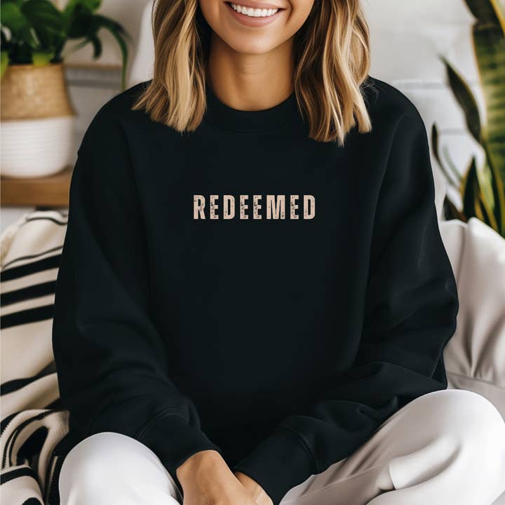 Wholehearted Motherhood and Co. - Wholesale Graphic Sweatshirt - Unisex - Redeemed Graphic Faith Sweatshirt - Christian Sweatshirt